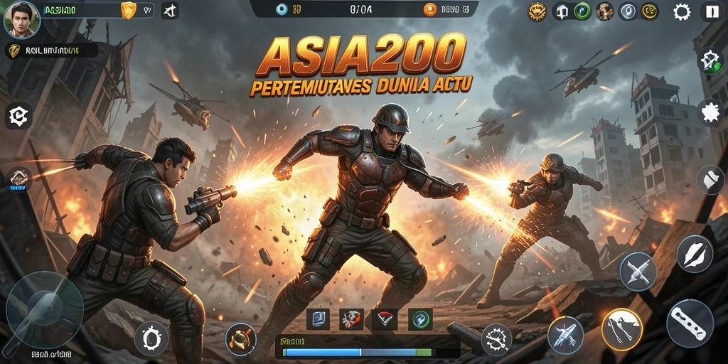 Tangkapan layar ASIA200 menampilkan aksi pertempuran yang mendebarkan dan karakter-karakter dinamis.