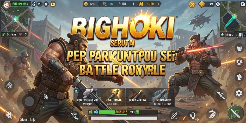 Tampilan gameplay BIGHOKI yang seru dalam pertempuran Battle Royale.