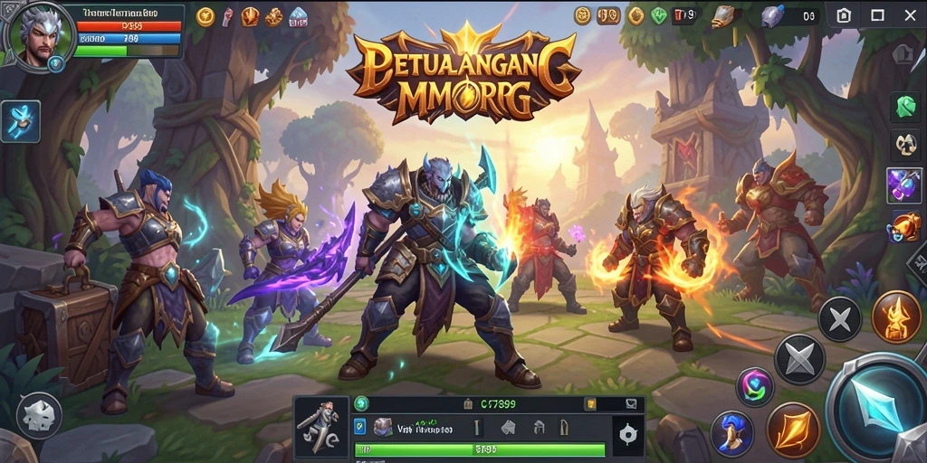 Screenshot gameplay C789 menampilkan pertempuran seru dalam MMORPG.