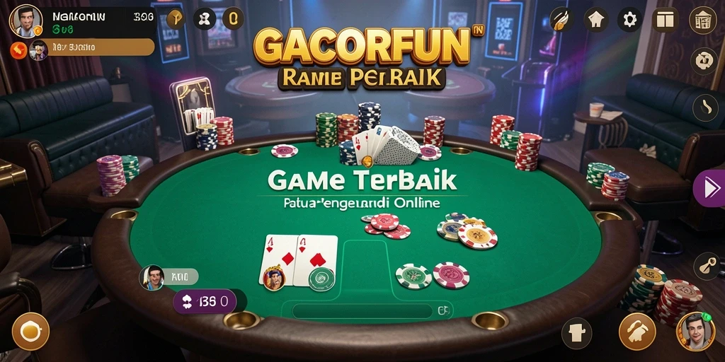 Screenshot GACORFUN menampilkan pemain poker dalam aksi yang mendebarkan.