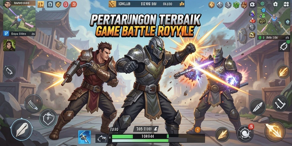 Tampilan screenshot IDKLUB menunjukkan aksi pertarungan Battle Royale yang intens.