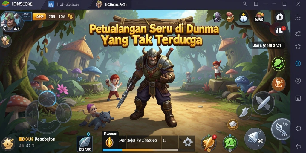 Tampilan gameplay seru dalam IDNSCORE, menampilkan aksi dan eksplorasi.