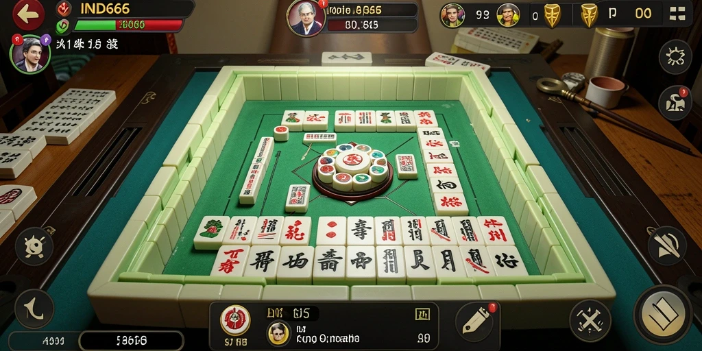 Tampilan gameplay yang menarik dari IND666 dengan grafis Mahjong.