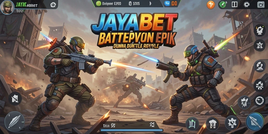 Tampilan dinamis dari gameplay Battle Royale JAYABET