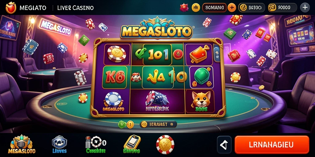 Tampilan gameplay Live Casino di MEGASLOTO yang seru dan interaktif.