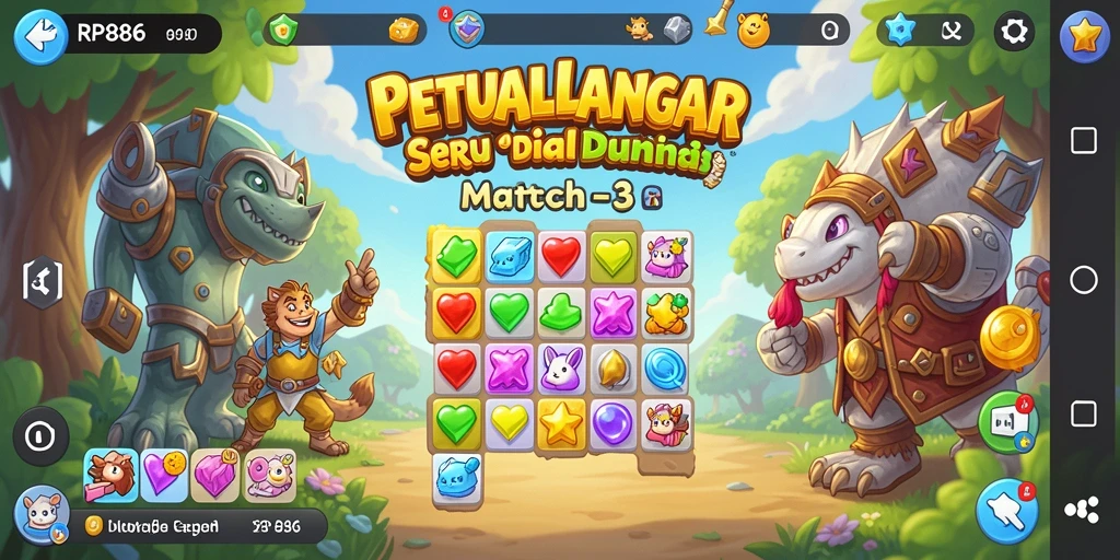 Tampilan gameplay <strong>RP886</strong> yang seru dalam suasana Match-3.