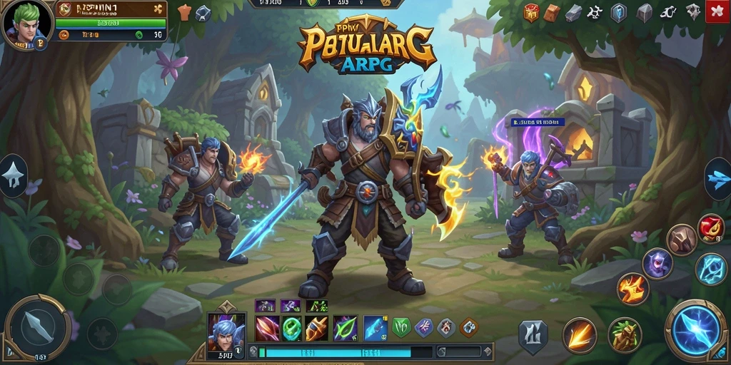Screenshot gameplay RPWIN1 menampilkan aksi mendebarkan dalam pertempuran ARPG.
