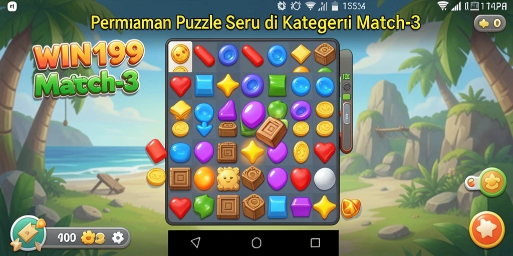 Tampilan menarik dari gameplay seru Match-3.