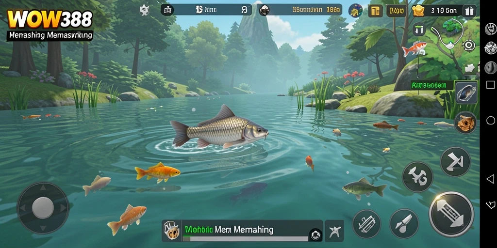 Tampilan gameplay WOW388 dengan aksi memancing yang mendebarkan.